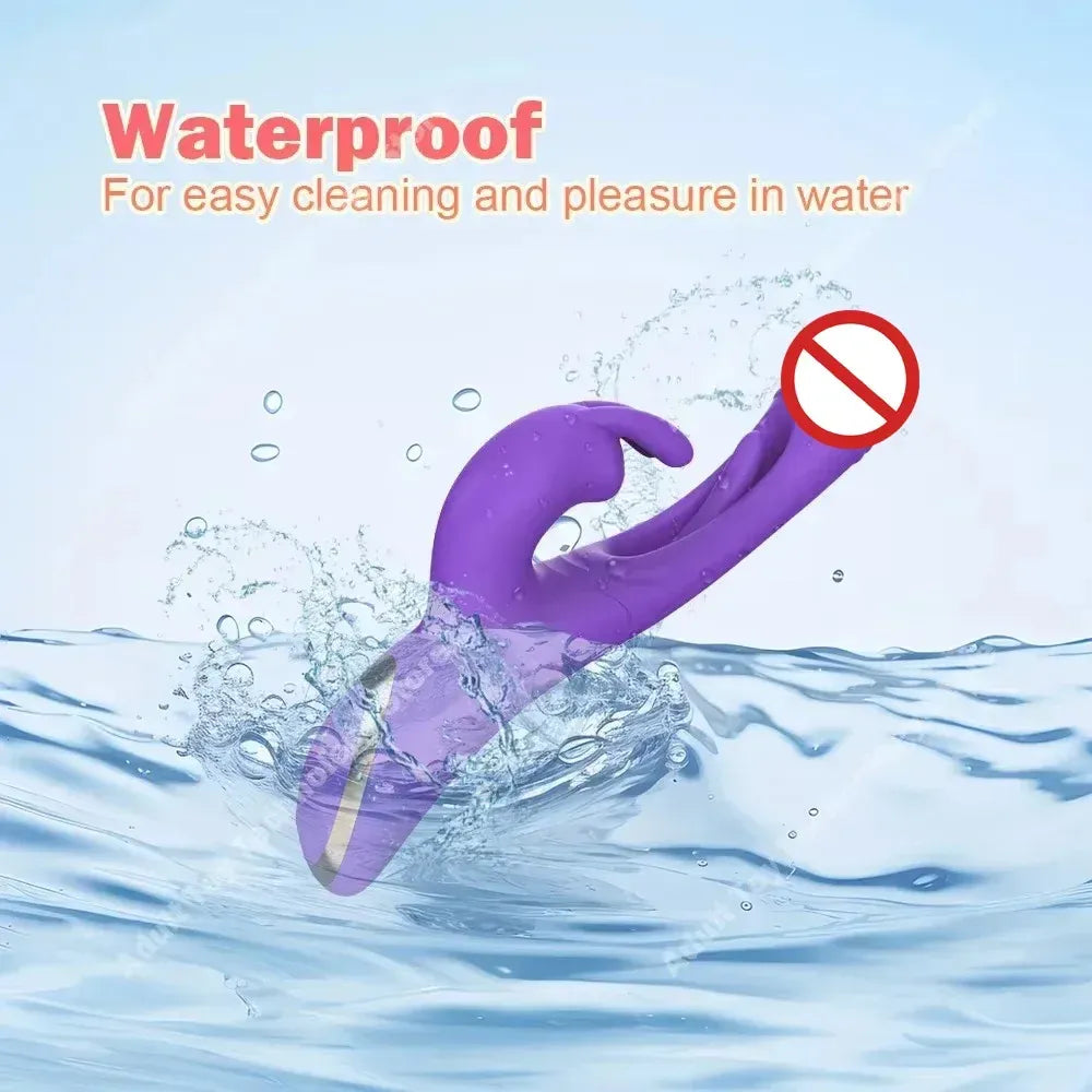 12 Mode Waterproof Silicone Rabbit Vibrator For Women