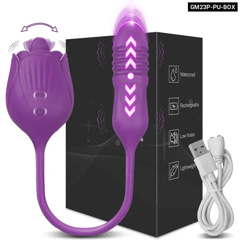 2 In 1 Clit Licking Vibrator for Women Thrusting Vagina