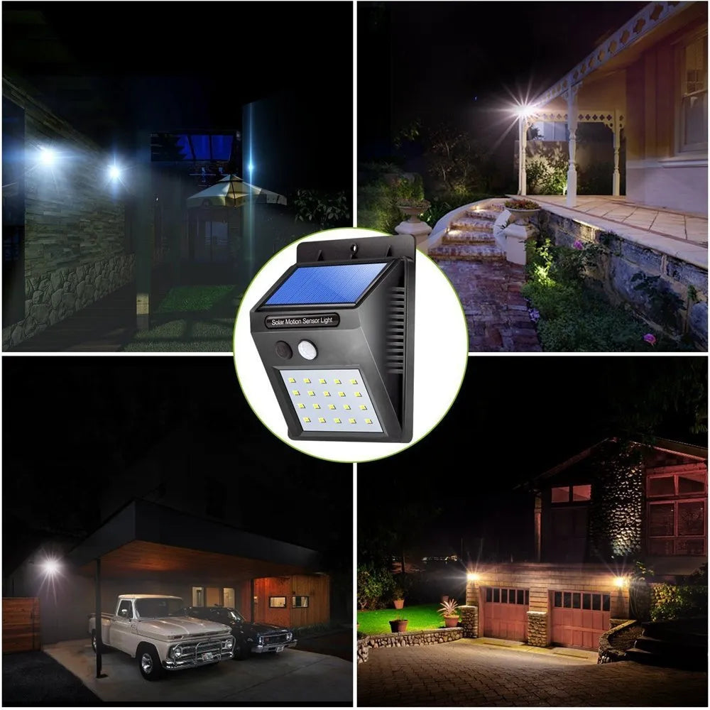 Vibe Geeks Wall Mount 20 LED Motion Sensor Solar Lights