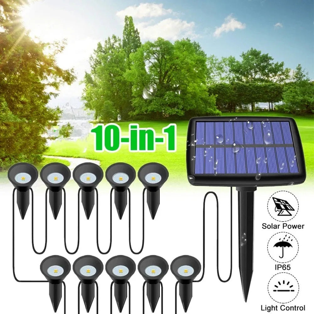 Vibe Geeks 10 pcs Solar Powered Outdoor Spot Light