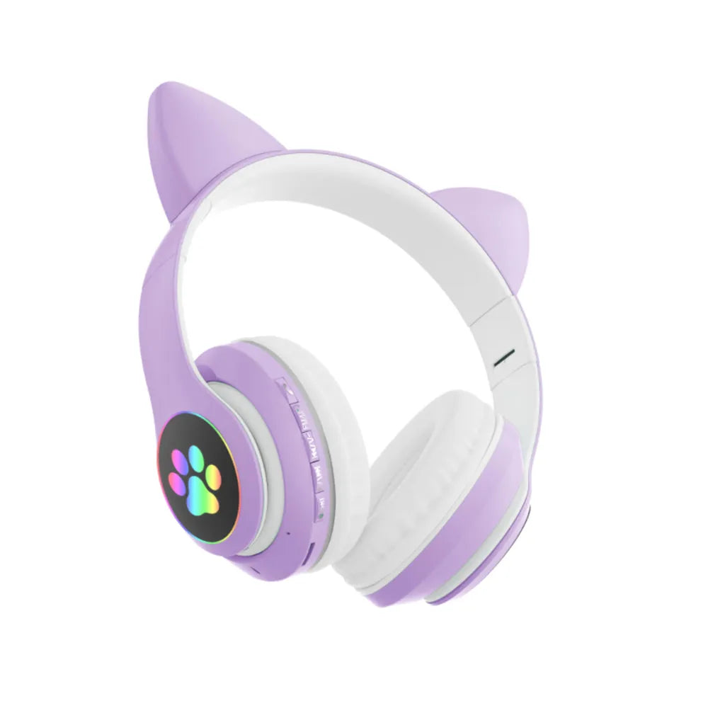 Vibe Geeks Flashing Light BT Wireless Cat Ear Headset