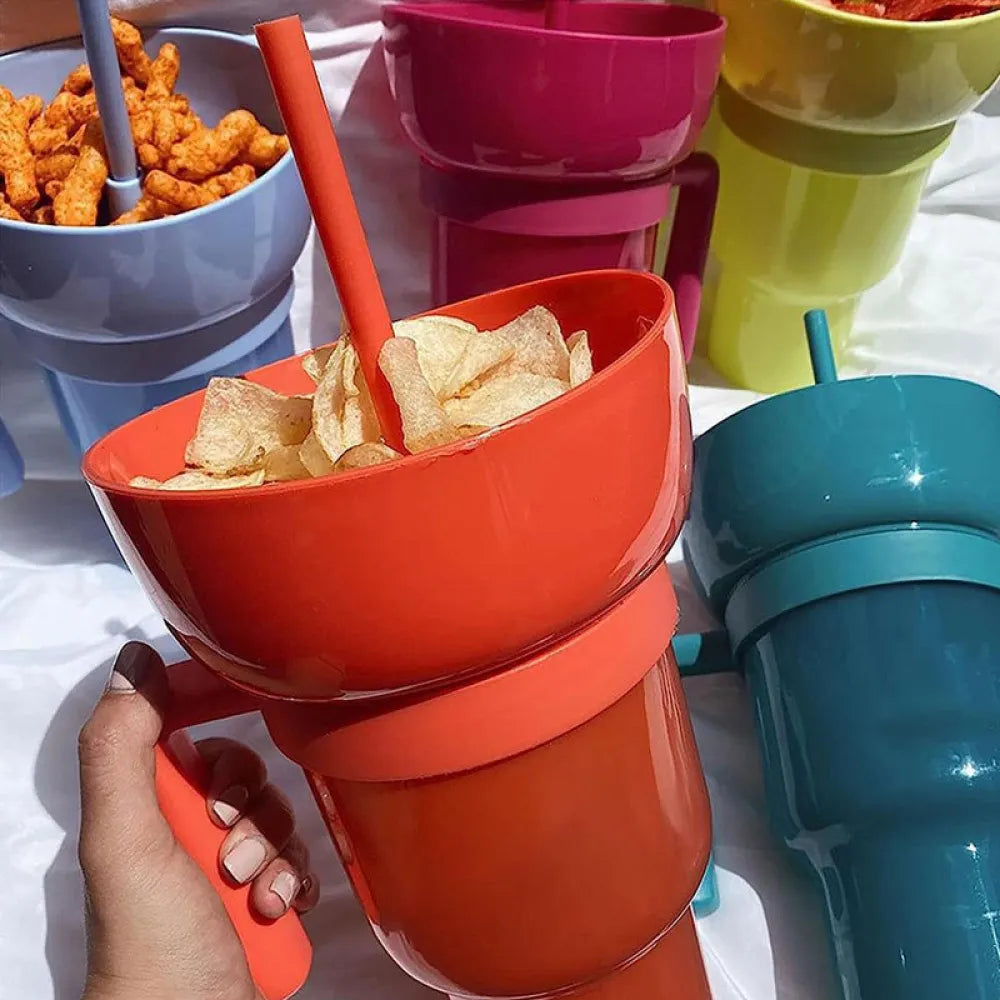 Vibe Geeks Snack and Sip Stadium Hand Cup Reusable