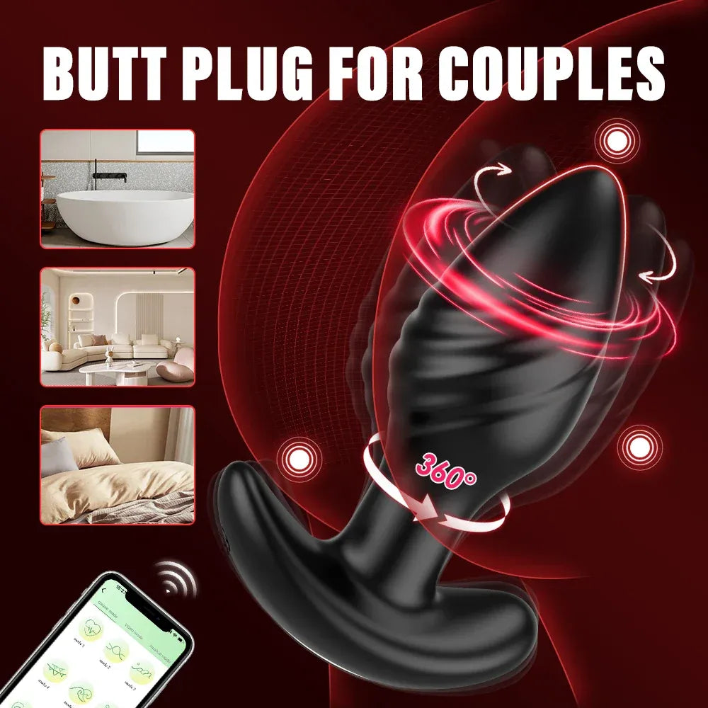 360 Rotating Anal Plug Vibrator