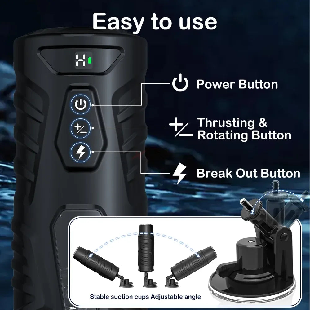 7 Inch Thrusting Rotating Male Masturbator for Electric