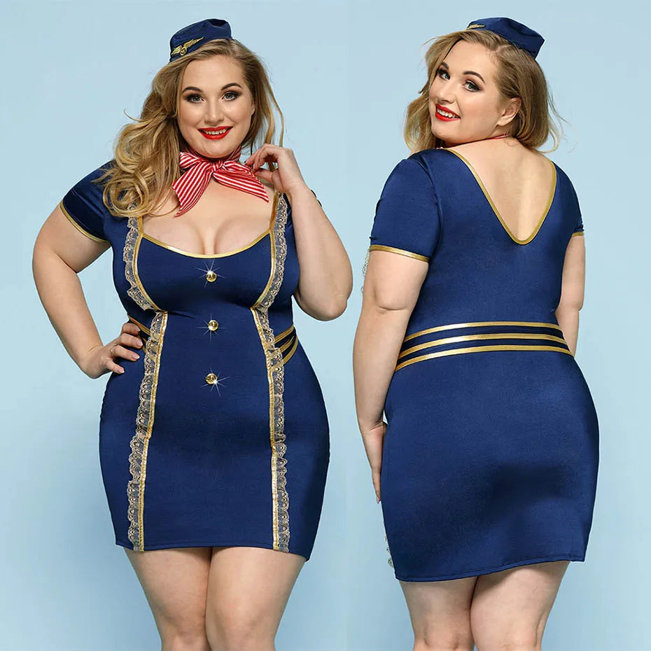 Plus Size Alluring Nurse Lingerie Set For Role Play Erotic