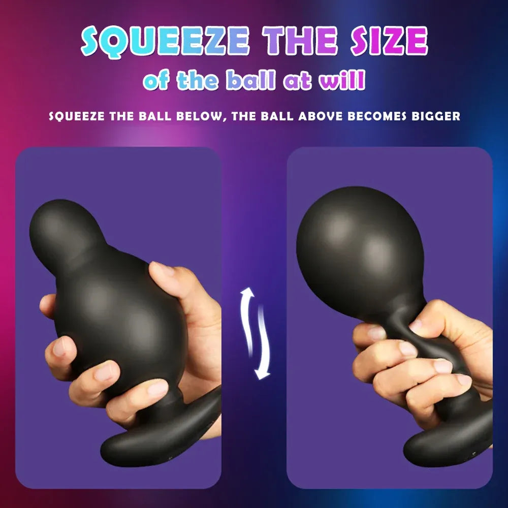 Double Motor Inflatable Anal Plug For Men