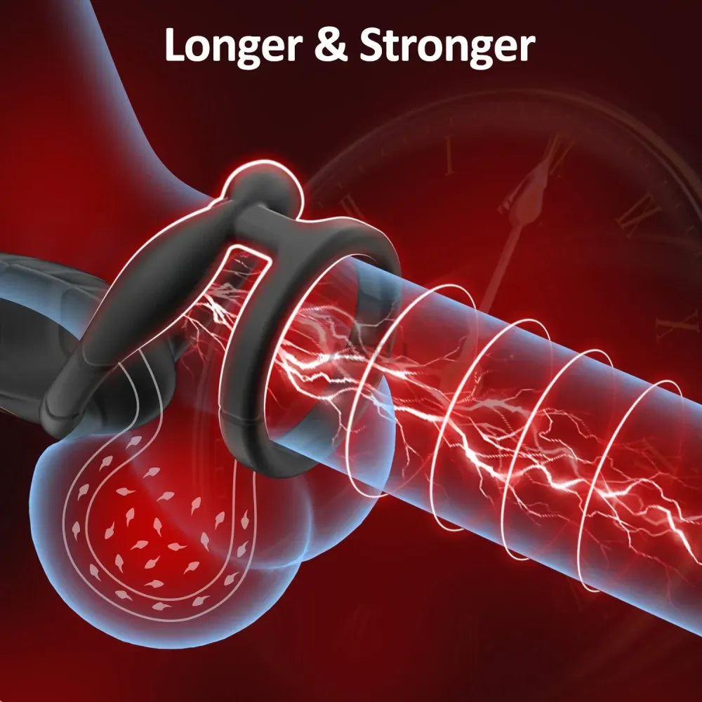 Double Ring Prostate Vibrator for Men - Delay Ejaculation