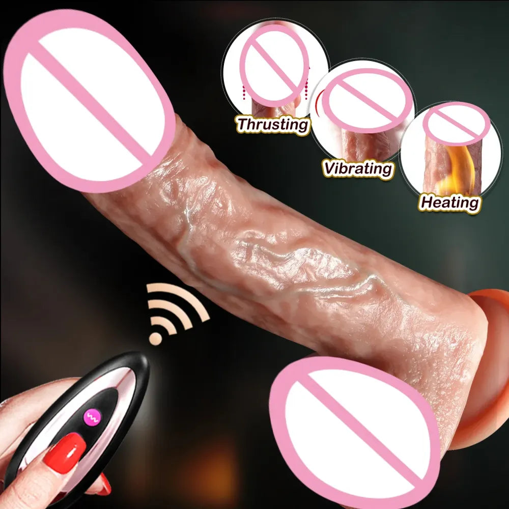 Heated Thrusting Dildo for G-Spot Stimulation