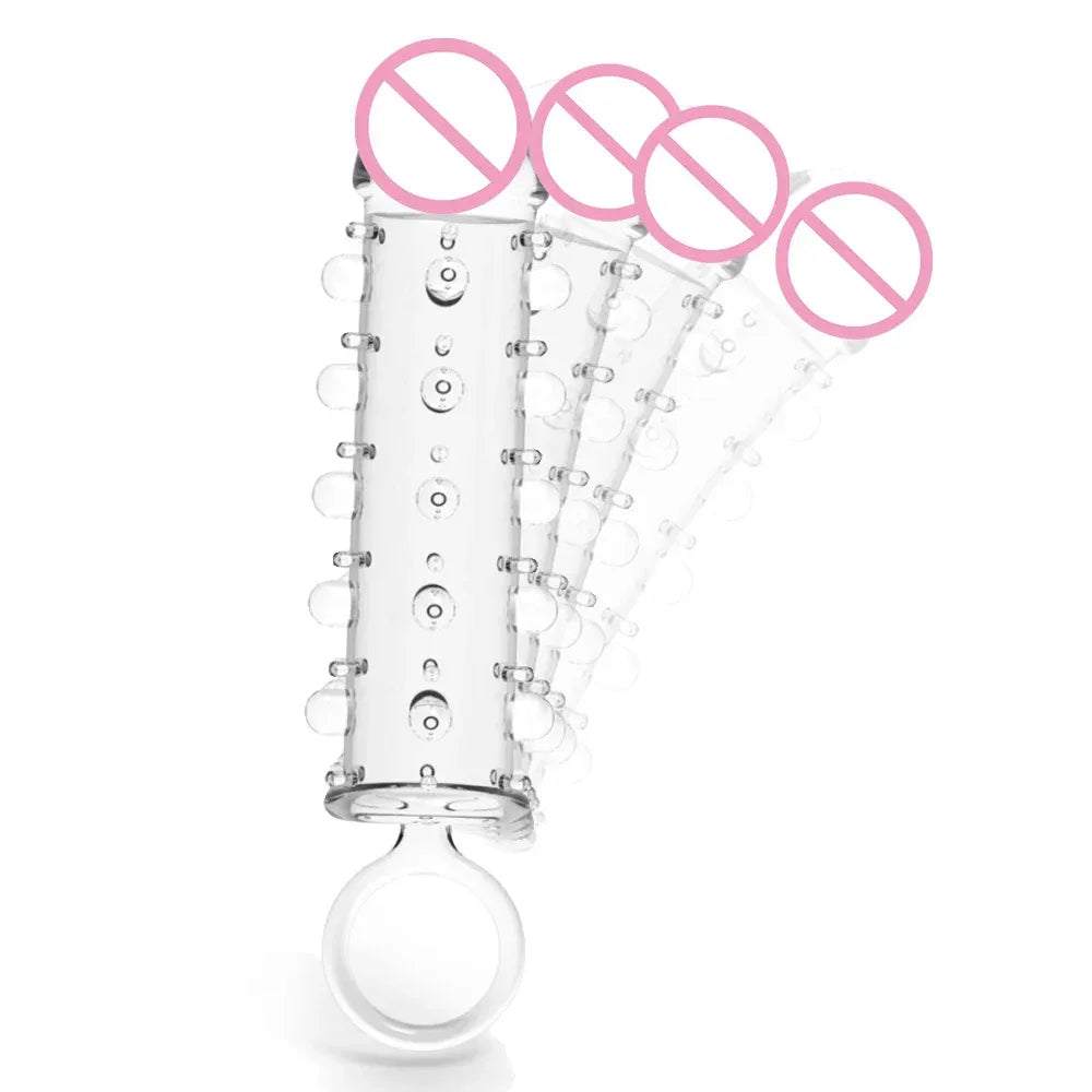 Male Penis Enlargement Sleeve With Ball Stretcher And Cock