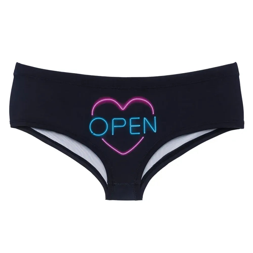 New Fashion 3D Open Neon Black Pattern Print Lingerie