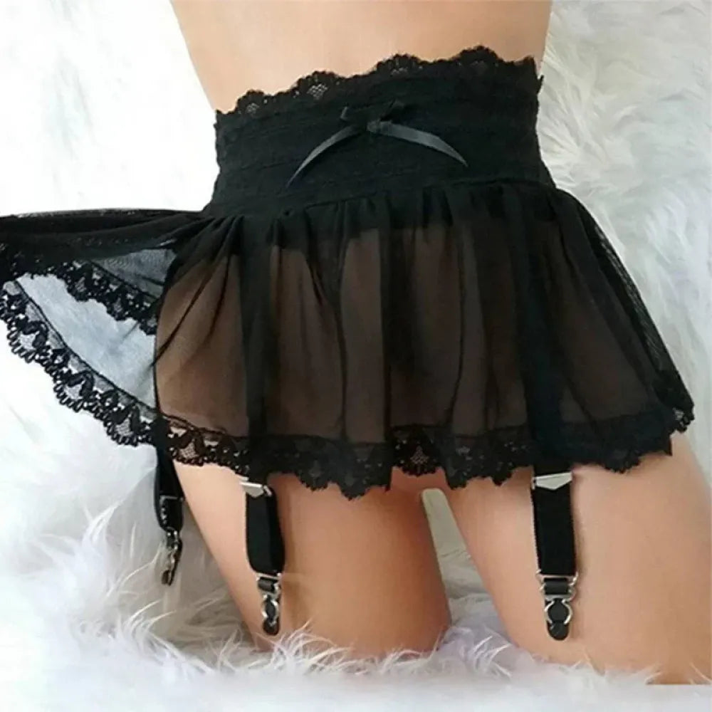 Plus Size Crotchless Bodysuit Garter Belt
