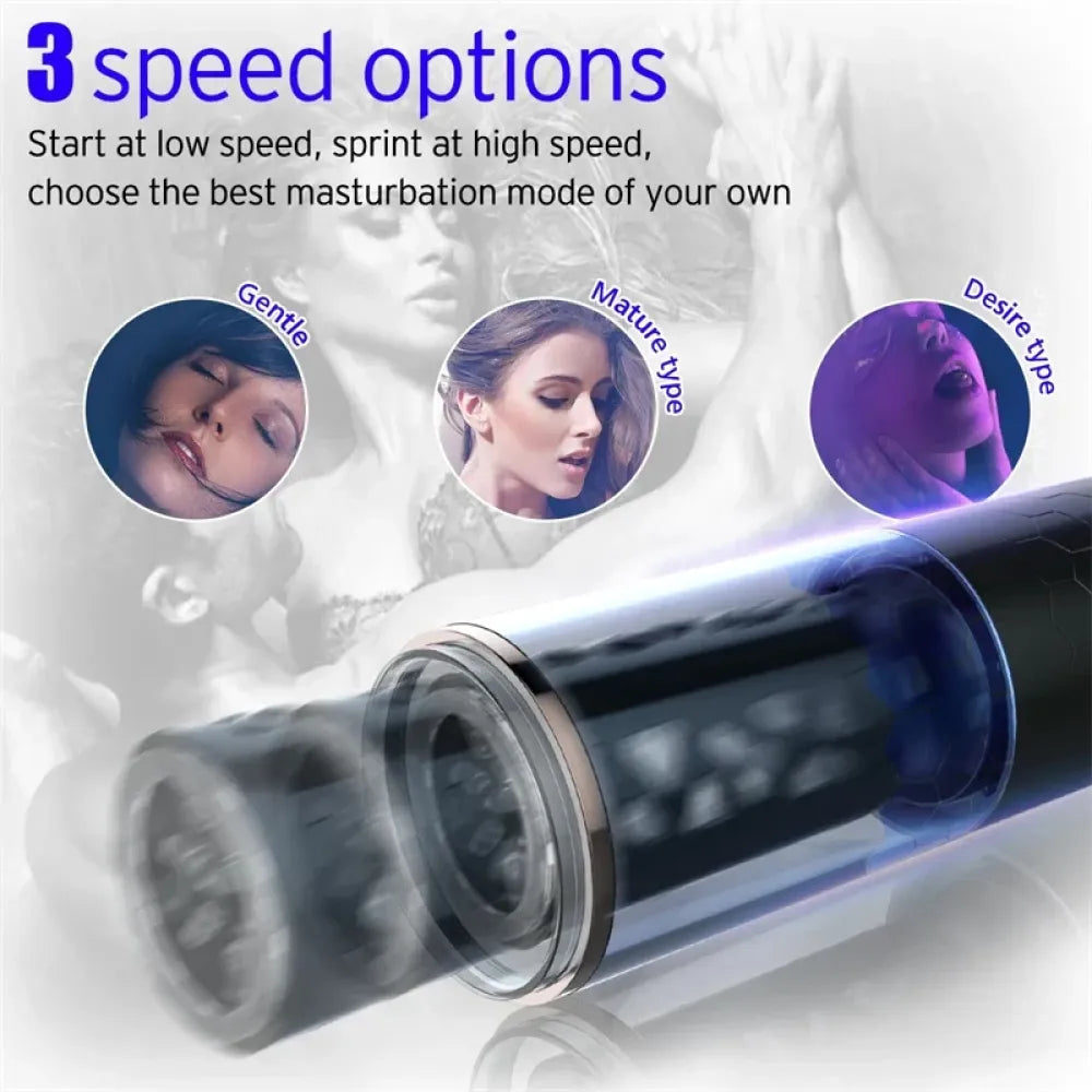 Powerful Male Masturbator Cup Telescopic Rotating for Men