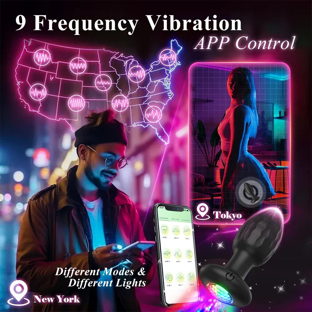 Remote Prostate Massager Led Light Anal Toy