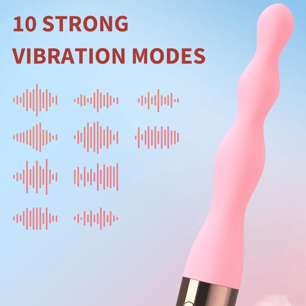 Silicone Anal Vibrator For Couples Beads & Plug