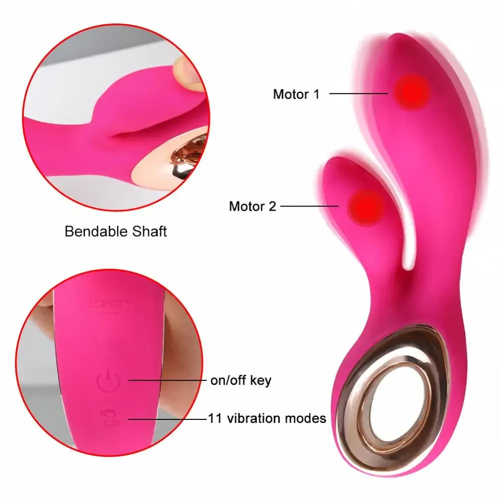Silicone Rabbit Vibrator For Women G Spot & Clit Stimulation