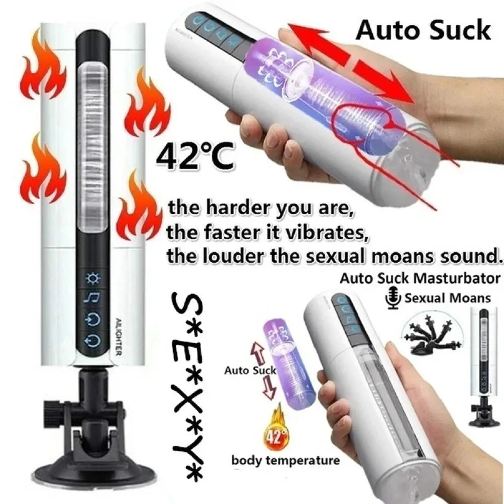 Smart Heating Male Masturbator Auto Suck Realistic Suction