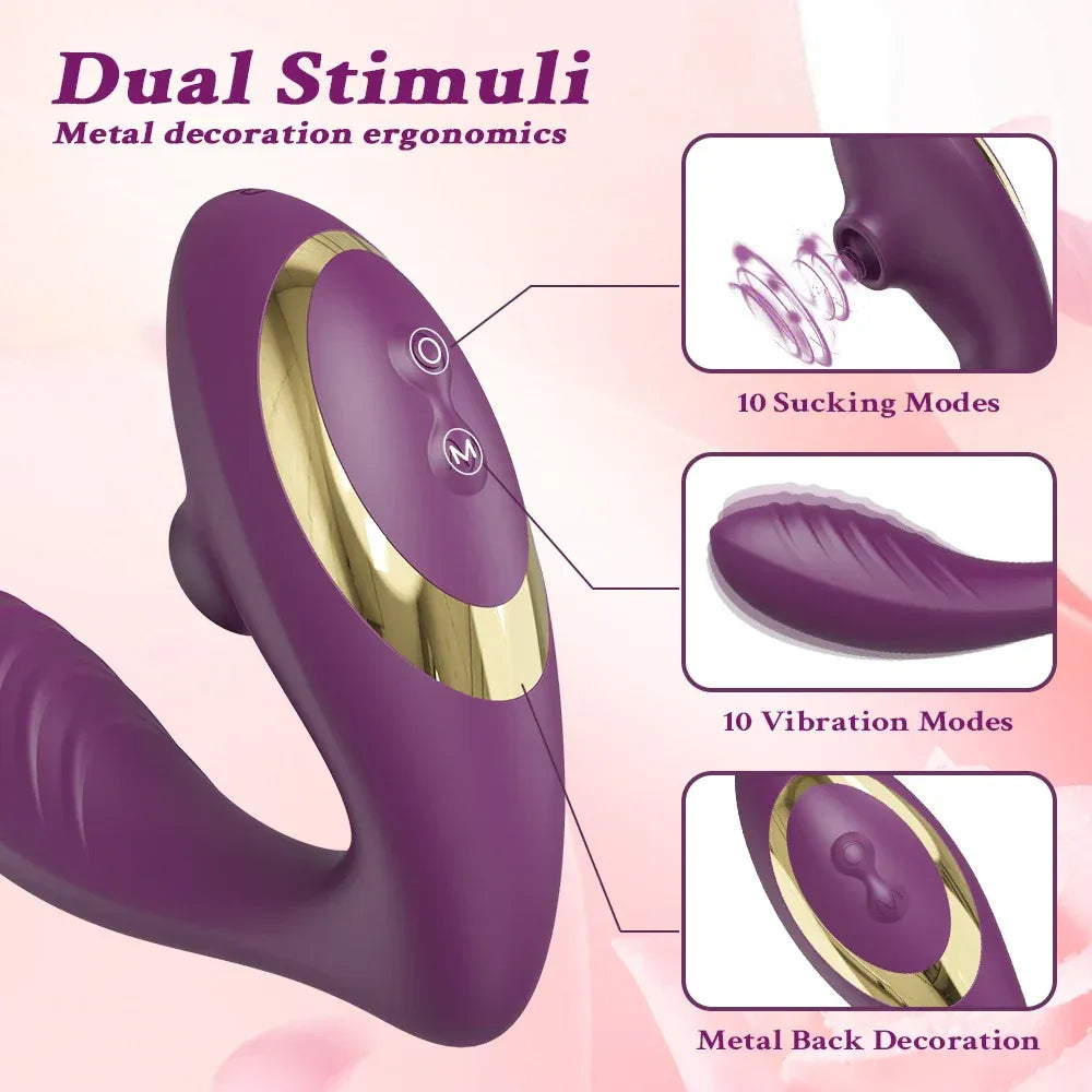 Vibrating Suction Dildo for Women - Clitoris Stimulator