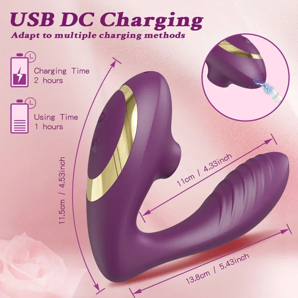 Vibrating Suction Dildo for Women - Clitoris Stimulator