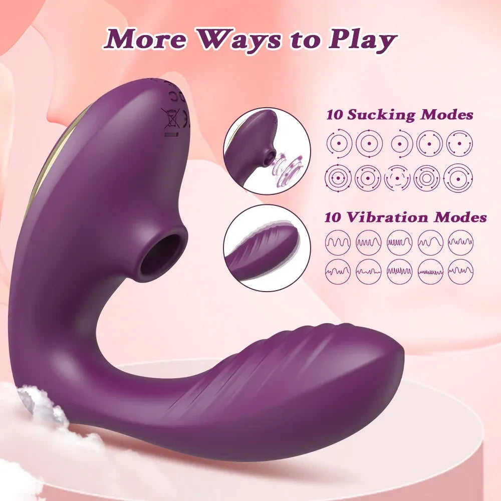 Vibrating Suction Dildo for Women - Clitoris Stimulator