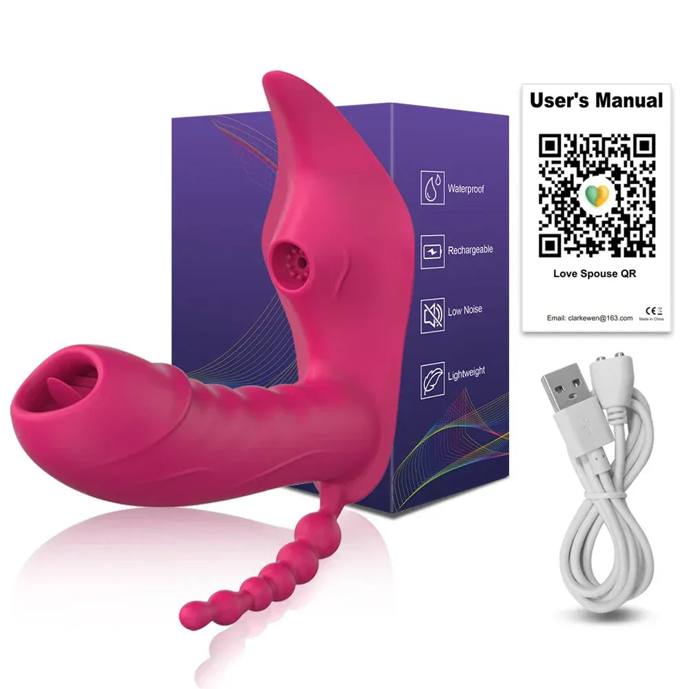 Wireless Remote Control Dildo Vibrator 3 In 1 Stimulator